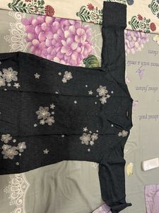 Elegant Embroidered Grey Kurti- with mini gift