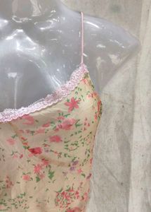 Floral Lace Trim Cami Top
