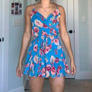 Blue Floral Print Summer romper