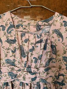 Pink Paisley Print Peplum Top