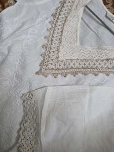 Boho Cream Lace Trimmed Kurta Top