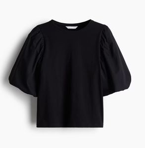 H&M Black Puff Sleeve Top