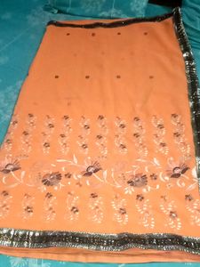 Beautiful Gota Saree With Dhaga Kadhai