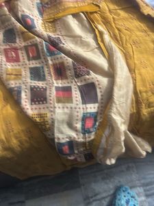 Yellow Printed Kurta Set with Dupatta