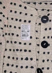 Crochet Cardigan with Polka Dots