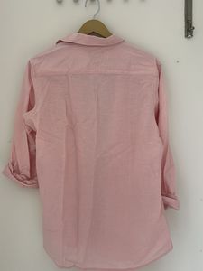 Men's Pink Casual Linen Shirt