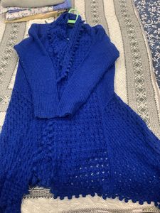 Cobalt Blue Pom-Pom Cardigan