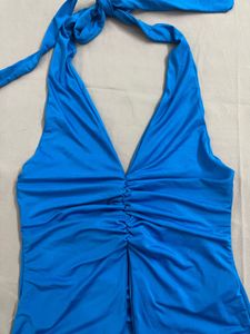V-Neck Halter Ruched Top