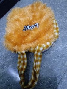 Fluffy Orange cute purse with LOVE