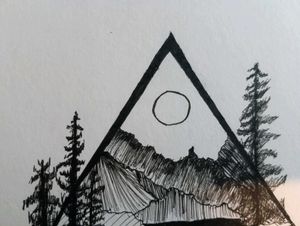 Mountain Scenery Drawing