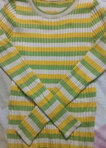 Striped Ribbed Long Sleeve Top