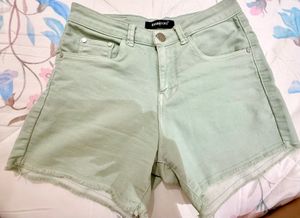 Light Green Denim Shorts