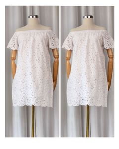 White Eyelet Off-Shoulder Dress