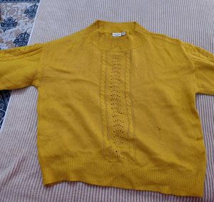 Cozy Mustard Yellow Knit Sweater