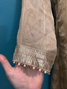 Embellished Silk Anarkali Set with Mirror Dupatta