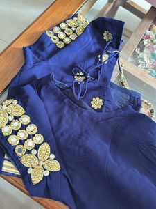 Embellished Royal Blue Saree