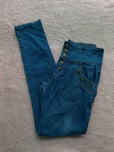 High Waisted Button Fly Jeans