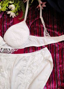 Lace embroidery Bra and Panty Set
