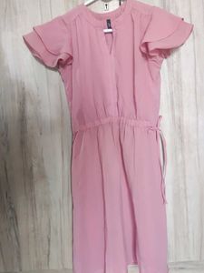 Chic Pink V-Neck Dress