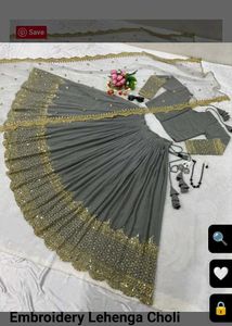 Elegant Grey Embroidered Kurta 3psSet