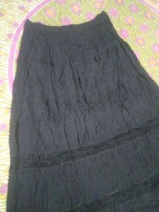 Elegant Black Tiered Skirt