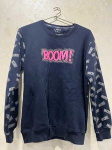 Navy Blue "BOOM!" Graphic Sweatshirt