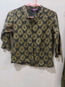 Libas Women Kurta Dhoti Pant And Ethnic Jacket