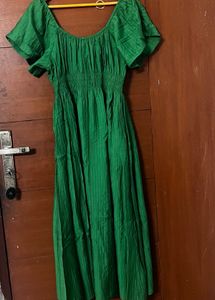 westside Green Puff Sleeve Dress