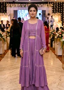 Elegant Lavender Kurta Set with Jacket