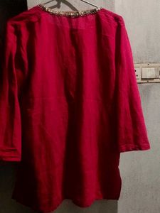 Rose color  Embellished Kurti