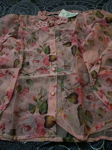 Shein Floral Embroidered Sheer Top