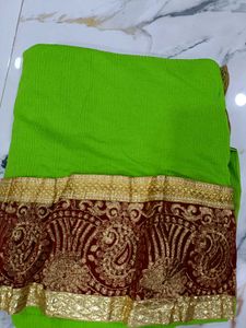 Green Embroidered Saree