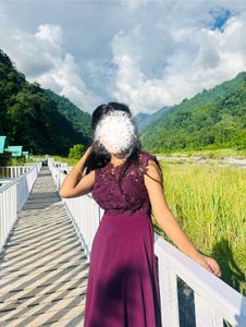 Elegant burgundy Lace Gown