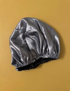 Black Silk Satin Bonnet