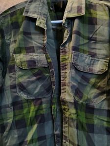 Men's Green Plaid Long Sleeve Shirt