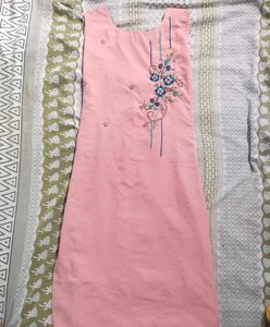 Embroidered Pink Dress