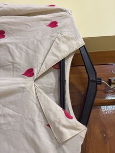heart embroidered kurta set