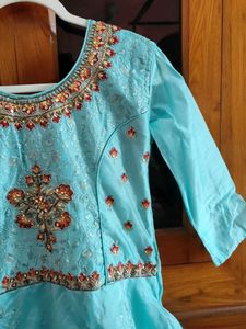 Beautiful Cyan coloured Anarkali