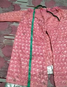 Pink Sequined shrug with Palazzo