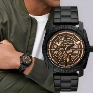 Fossil Automatic Skeleton Watch BLACK FOR MEN