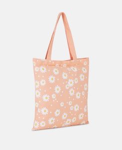 Orange Floral Tote Bag