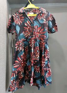 Tropical Floral Print A-Line Dress for Women