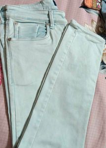 Men's Light Blue Slim Fit Casual Pants