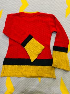 Unique Red &amp; Yellow Knit Sweater