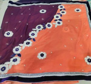 Elegant Embroidered Saree with Blouse