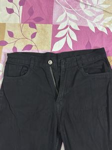 straight fit black denim