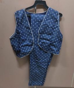 Silk coordinated parallel pants and vest
