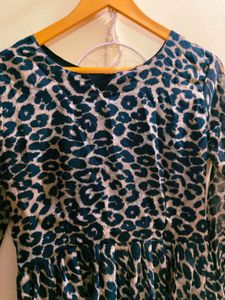 Animal Print Long Sleeve Dress