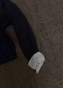 🫐🥿 sweatshirt top with shirt sleeve det