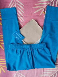 Blue Lycra Stretch Yoga Pants